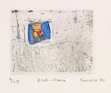 Artist: Fransella, Graham. | Title: Blue movie. | Date: 1980 | Technique: etching, printed in black ink, from one plate; hand-coloured | Copyright: Courtesy of the artist