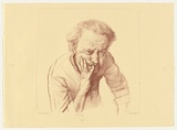 Artist: Dunlop, Brian. | Title: Worrying | Date: 1985 | Technique: lithograph, printed in red oxide ink, from one stone