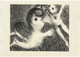 Artist: BOYD, Arthur | Title: St Francis blowing Brother Masseo into the air. | Date: (1965) | Technique: lithograph, printed in black ink, from one plate | Copyright: Reproduced with permission of Bundanon Trust