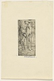 Artist: b'WILLIAMS, Fred' | Title: b'Dog.' | Date: 1955-56 | Technique: b'etching, foul biting, burnishing, printed in black ink with plate-tone, from one zinc plate' | Copyright: b'\xc2\xa9 Fred Williams Estate'