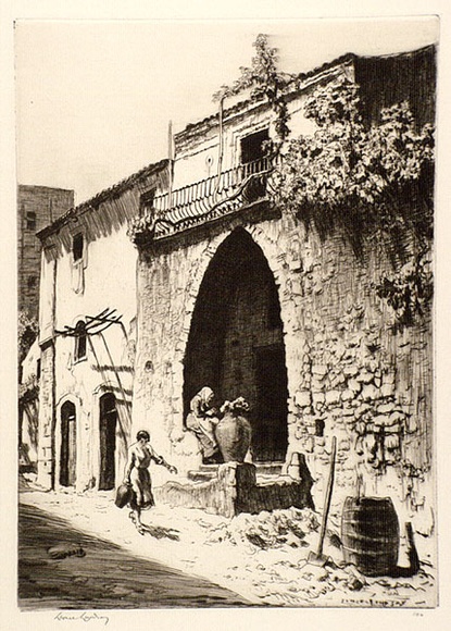 Artist: b'LINDSAY, Lionel' | Title: b'The priory doorway, Taormina.' | Date: 1928 | Technique: b'drypoint, printed in brown ink, from one plate' | Copyright: b'Courtesy of the National Library of Australia' Artist: b'LINDSAY, Lionel' | Title: b'The priory doorway, Taormina.' | Date: 1928 | Technique: b'drypoint, printed in brown ink, from one plate' | Copyright: b'Courtesy of the National Library of Australia'