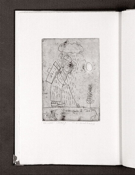 Artist: b'Jenyns, Lorraine.' | Title: b'Mirror image.' | Date: 1987 | Technique: b'etching, aquatint printed with plate-tone' | Copyright: b'\xc2\xa9 The artist' Artist: b'Jenyns, Lorraine.' | Title: b'Mirror image.' | Date: 1987 | Technique: b'etching, aquatint printed with plate-tone' | Copyright: b'\xc2\xa9 The artist'
