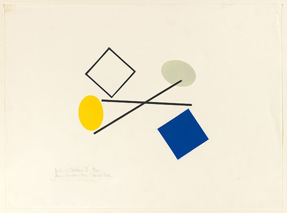 Artist: b'Dawson, Janet.' | Title: b'Parts of fortune II.' | Date: 1981, December | Technique: b'airbrush stencil, printed in colour, from multiple paper stencils' | Copyright: b'\xc2\xa9 Janet Dawson. Licensed by VISCOPY, Australia' Artist: b'Dawson, Janet.' | Title: b'Parts of fortune II.' | Date: 1981, December | Technique: b'airbrush stencil, printed in colour, from multiple paper stencils' | Copyright: b'\xc2\xa9 Janet Dawson. Licensed by VISCOPY, Australia'
