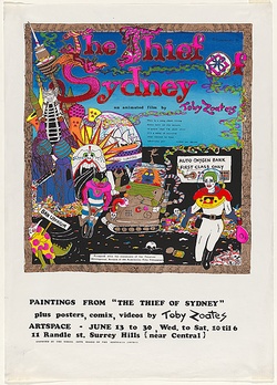 Artist: Zoates, Toby. | Title: The Thief of Sydney an animated film by Toby Zoates. | Date: 1984 | Technique: screenprint, printed in colour, from six stencils