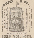Artist: Calvert, Samuel. | Title: Advertisement: Reed & Co. Berlin Wool Shop.