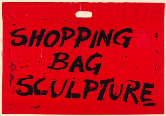 Artist: b'Todd, Geoff.' | Title: b'Shopping bag sculpture.' | Date: 1978 | Technique: b'screenprint, printed in black ink, from one stencil' | Copyright: b'This work appears on screen courtesy of the artist and copyright holder' Artist: b'Todd, Geoff.' | Title: b'Shopping bag sculpture.' | Date: 1978 | Technique: b'screenprint, printed in black ink, from one stencil' | Copyright: b'This work appears on screen courtesy of the artist and copyright holder'
