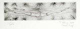 Artist: b'COLEING, Tony' | Title: b'Rocket man hits broad way.' | Date: 1989 | Technique: b'etching, printed in black ink, from one plate'