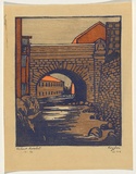 Artist: Cox, Roy. | Title: Hobart rivulet. | Date: c.1938 | Technique: linocut, printed in colour, from mutliple blocks