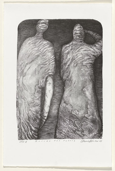 Artist: b'Winter, Cherie.' | Title: b'Inside the future' | Date: 2000, August | Technique: b'lithograph, printed in black ink, from one stone' Artist: b'Winter, Cherie.' | Title: b'Inside the future' | Date: 2000, August | Technique: b'lithograph, printed in black ink, from one stone'