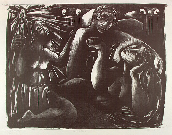 Artist: b'Harding, Richard.' | Title: b'Temptress' | Date: 1987 | Technique: b'lithograph, printed in black ink, from one stone' Artist: b'Harding, Richard.' | Title: b'Temptress' | Date: 1987 | Technique: b'lithograph, printed in black ink, from one stone'