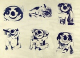 Artist: French, Len. | Title: (Cyclops eye pierced with a spear). | Date: (1955) | Technique: lithograph, printed in black ink, from one plate | Copyright: © Leonard French. Licensed by VISCOPY, Australia