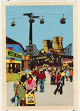 Artist: Robertson, Toni. | Title: Harrisburg ghost train | Date: 1981 | Technique: screenprint, printed in colour, from four hand-cut and three photo-stencils
