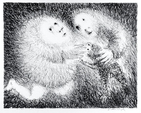 Artist: b'BOYD, Arthur' | Title: b'The gift of a lamb.' | Date: (1965) | Technique: b'lithograph, printed in black ink, from one plate' Artist: b'BOYD, Arthur' | Title: b'The gift of a lamb.' | Date: (1965) | Technique: b'lithograph, printed in black ink, from one plate'