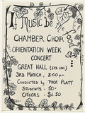 Artist: b'UNKNOWN' | Title: b'If music be the food of...Chamber Choir, Orientation Week Concert.' | Date: 1979 | Technique: b'screenprint, printed in black ink, from one stencil'