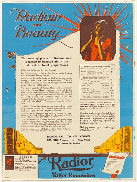 Artist: b'Lane, Leonie.' | Title: b'Radium and beauty' | Date: 1978 | Technique: b'screenprint, printed in colour, from four stencils' | Copyright: b'\xc2\xa9 Leonie Lane' Artist: b'Lane, Leonie.' | Title: b'Radium and beauty' | Date: 1978 | Technique: b'screenprint, printed in colour, from four stencils' | Copyright: b'\xc2\xa9 Leonie Lane'