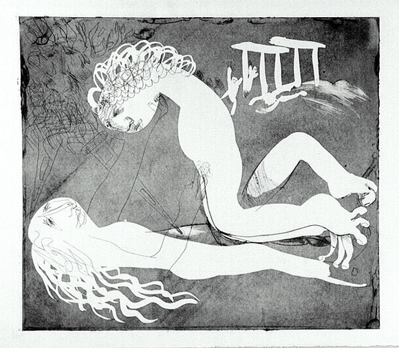 Artist: b'BOYD, Arthur' | Title: b'Myrrhine and Kinesias. Variant of no. 16.' | Date: (1970) | Technique: b'etching and aquatint, printed in black ink, from one plate' | Copyright: b'Reproduced with permission of Bundanon Trust' Artist: b'BOYD, Arthur' | Title: b'Myrrhine and Kinesias. Variant of no. 16.' | Date: (1970) | Technique: b'etching and aquatint, printed in black ink, from one plate' | Copyright: b'Reproduced with permission of Bundanon Trust'