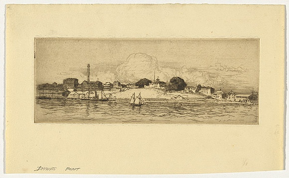 Artist: b'LINDSAY, Lionel' | Title: b'Dawes Point' | Date: 1918 | Technique: b'etching, printed in brown ink with plate-tone, from one plate' | Copyright: b'Courtesy of the National Library of Australia' Artist: b'LINDSAY, Lionel' | Title: b'Dawes Point' | Date: 1918 | Technique: b'etching, printed in brown ink with plate-tone, from one plate' | Copyright: b'Courtesy of the National Library of Australia'