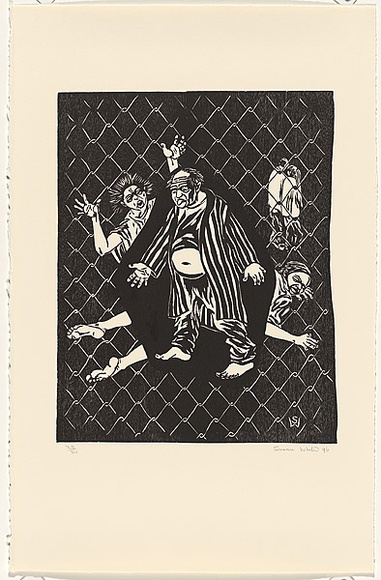 Artist: b'White, Susan Dorothea.' | Title: b'Intensive psychiatric care unit (IPCU)' | Date: 1996 | Technique: b'woodblock, printed in black ink, from one block' Artist: b'White, Susan Dorothea.' | Title: b'Intensive psychiatric care unit (IPCU)' | Date: 1996 | Technique: b'woodblock, printed in black ink, from one block'