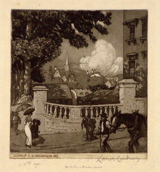Artist: b'LINDSAY, Lionel' | Title: bSt John's, Darlinghurst, from College Street | Date: 1912 | Technique: b'aquatint and etching, printed in warm black ink, from one plate' | Copyright: b'Courtesy of the National Library of Australia' Artist: b'LINDSAY, Lionel' | Title: bSt John's, Darlinghurst, from College Street | Date: 1912 | Technique: b'aquatint and etching, printed in warm black ink, from one plate' | Copyright: b'Courtesy of the National Library of Australia'