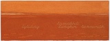 Artist: b'MADDOCK, Bea' | Title: b'Terra Spiritus...with a darker shade of pale' | Date: 1993-98 | Technique: b'stencil print, printed in hand-ground Launceston ochre from multiple hand-cut mylar stencils; letterpress text blind printed; hand-drawn script'