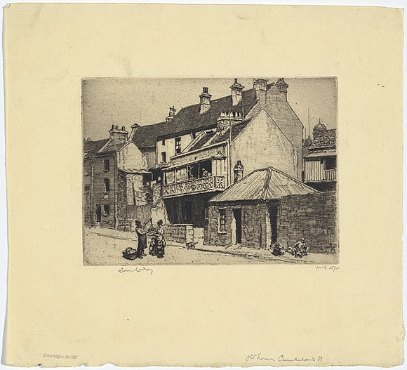 Artist: b'LINDSAY, Lionel' | Title: b'Old houses, Cumberland Street, Sydney.' | Date: 1912 | Technique: b'etching and aquatint, printed in black ink with plate-tone, from one plate' | Copyright: b'Courtesy of the National Library of Australia' Artist: b'LINDSAY, Lionel' | Title: b'Old houses, Cumberland Street, Sydney.' | Date: 1912 | Technique: b'etching and aquatint, printed in black ink with plate-tone, from one plate' | Copyright: b'Courtesy of the National Library of Australia'