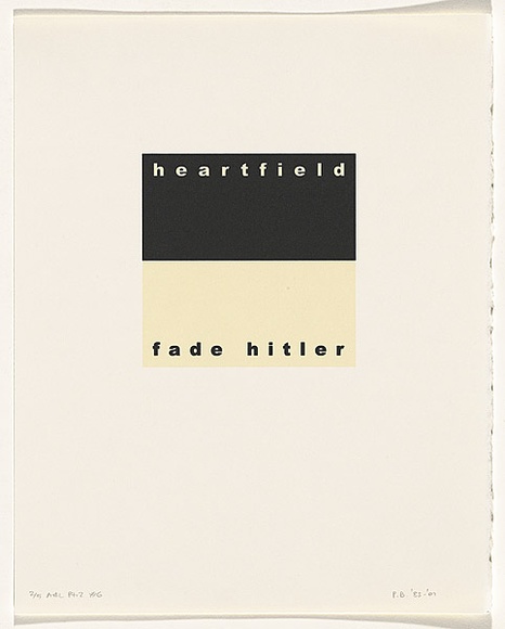 Artist: b'Burgess, Peter.' | Title: b'heartfield: fade hitler.' | Date: 2001 | Technique: b'computer generated inkjet prints, printed in colour, from digital file' Artist: b'Burgess, Peter.' | Title: b'heartfield: fade hitler.' | Date: 2001 | Technique: b'computer generated inkjet prints, printed in colour, from digital file'