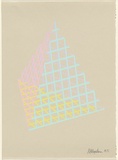 Artist: b'Flugelman, Bert.' | Title: b'(Pyramid in mesh).' | Date: 1972 | Technique: b'screenprint, printed in colour, from four stencil' | Copyright: b'\xc2\xa9 Bert Flugelman'