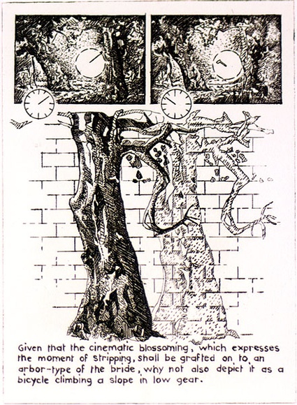 Artist: b'Tillers, Imants.' | Title: b'Given that the cinematic blossoming, ...' | Date: 1976 | Technique: b'etching and aquatint, printed in brown ink, from one copper plate' | Copyright: b'Courtesy of the artist' Artist: b'Tillers, Imants.' | Title: b'Given that the cinematic blossoming, ...' | Date: 1976 | Technique: b'etching and aquatint, printed in brown ink, from one copper plate' | Copyright: b'Courtesy of the artist'
