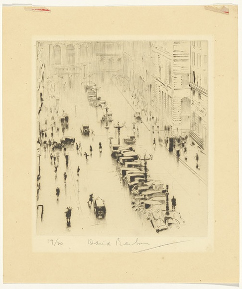 Artist: b'Barker, David.' | Title: b'Old Martin Place.' | Date: 1929 | Technique: b'drypoint, printed in brown ink, from one plate' Artist: b'Barker, David.' | Title: b'Old Martin Place.' | Date: 1929 | Technique: b'drypoint, printed in brown ink, from one plate'