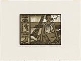 Artist: b'White, Robin.' | Title: b'The name of this girl is Florence' | Date: 1983 | Technique: b'woodcut, printed in colour, from four blocks (black and three brown inks)'
