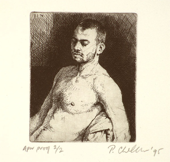 Artist: b'Churcher, Peter.' | Title: b'Study of James' | Date: 1995, February | Technique: b'etching, printed in black ink, from one plate' Artist: b'Churcher, Peter.' | Title: b'Study of James' | Date: 1995, February | Technique: b'etching, printed in black ink, from one plate'