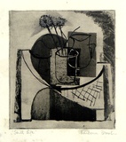 Artist: Brash, Barbara. | Title: Still life. | Date: 1950s | Technique: aquatint printed in black ink from one plate; pen and ink additions