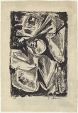Artist: Zikaras, Teisutis. | Title: Anguished figure. | Date: c.1955 | Technique: lithograph, printed in black ink, from one plate