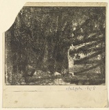 Artist: Halpern, Stacha. | Title: not titled [Abstraction] | Date: 1958 | Technique: lithograph, printed in black ink, from one stone [or plate]