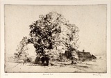 Artist: LONG, Sydney | Title: Bennett's End. Bucks | Date: 1927 | Technique: etching, drypoint printed in black ink from one copper plate | Copyright: Reproduced with the kind permission of the Ophthalmic Research Institute of Australia