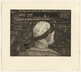 Artist: b'Gittoes, George.' | Title: b'Tattoo man' | Date: 1991 | Technique: b'etching, printed in black ink, from one plate'