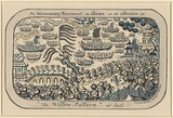 Artist: b'Cruikshank, George.' | Title: b'An Extraordinary Movement in China or an alteration in The willow pattern - at last!.' | Date: 1853 | Technique: b'etching, printed in black ink, from one steel plate; subsequently hand-coloured'