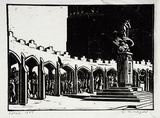 Artist: Hirschfeld Mack, Ludwig. | Title: Corio (The cloisters). | Date: 1943 | Technique: woodcut, printed in black ink, from one block