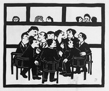 Artist: Allen, Joyce. | Title: Huddle. | Date: 1990 | Technique: linocut, printed in black ink, from one block