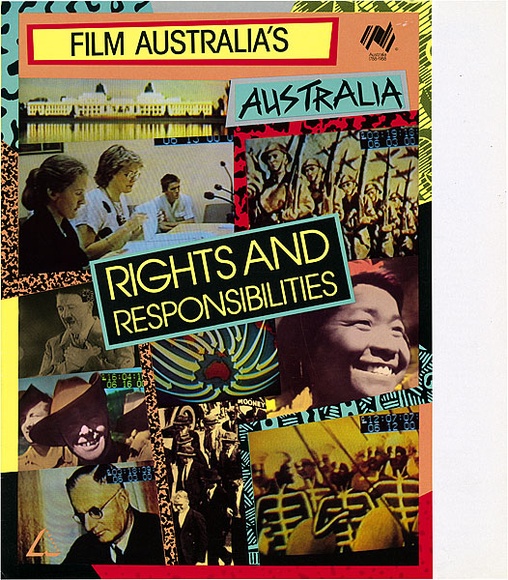 Artist: b'REDBACK GRAPHIX' | Title: b'Cover: Rights and Responsibilities' | Date: 1980 | Technique: b'offset-lithograph' Artist: b'REDBACK GRAPHIX' | Title: b'Cover: Rights and Responsibilities' | Date: 1980 | Technique: b'offset-lithograph'