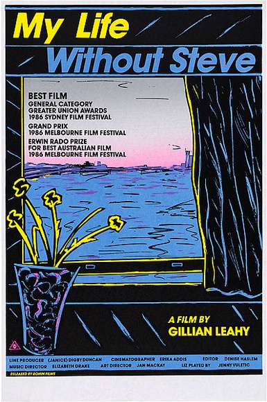 Artist: b'REDBACK GRAPHIX' | Title: b'My life without Steve' | Date: 1986 | Technique: b'screenprint, printed in colour, from four stencils' Artist: b'REDBACK GRAPHIX' | Title: b'My life without Steve' | Date: 1986 | Technique: b'screenprint, printed in colour, from four stencils'