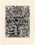 Artist: HANRAHAN, Barbara | Title: Tree of life | Date: 1989 | Technique: linocut, printed in black ink, from one block