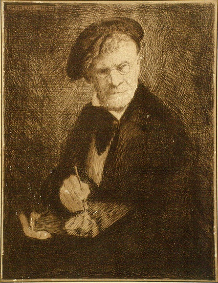 Artist: SHIRLOW, John | Title: Self-portrait | Date: 1930 | Technique: etching, printed in brown ink with plate-tone, from one copper plate Artist: SHIRLOW, John | Title: Self-portrait | Date: 1930 | Technique: etching, printed in brown ink with plate-tone, from one copper plate