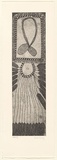 Artist: Murray, Janice. | Title: not titled [abstract design comprising two necklace structures with organic material] | Date: 1997, November | Technique: etching, printed in black ink with plate-tone, from one plate | Copyright: © Janice Murray and Jilamara Arts + Craft