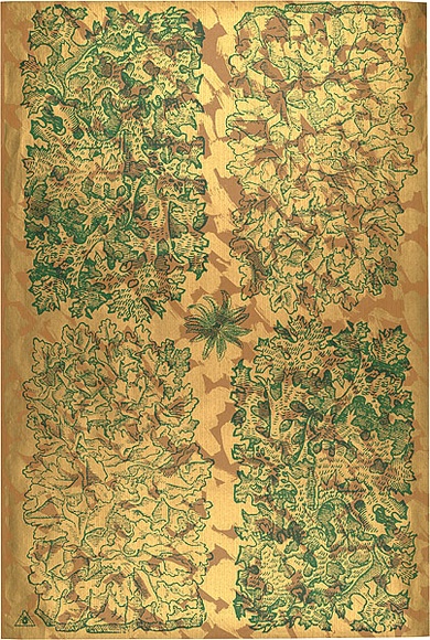 Artist: b'REDBACK GRAPHIX' | Title: b'Wrapping paper: Gold' | Date: 1986 | Technique: b'screenprint, printed in colour, from three stencils' Artist: b'REDBACK GRAPHIX' | Title: b'Wrapping paper: Gold' | Date: 1986 | Technique: b'screenprint, printed in colour, from three stencils'