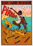 Artist: UNKNOWN | Title: Dogs carry sickness | Date: 1988 | Technique: screenprint, printed in colour, from multiple stencils
