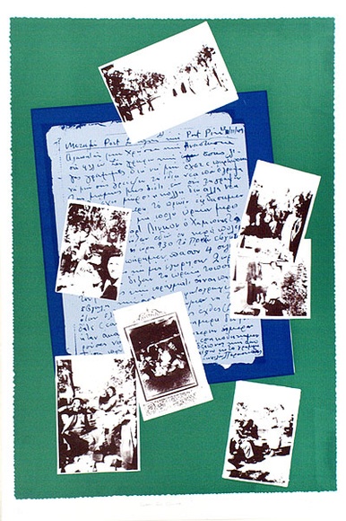 Artist: b'Pavlou, Julie.' | Title: b'Letter for Christa' | Date: 1986 | Technique: b'screenprint, printed in colour, from multiple stencils' Artist: b'Pavlou, Julie.' | Title: b'Letter for Christa' | Date: 1986 | Technique: b'screenprint, printed in colour, from multiple stencils'