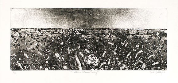 Artist: b'Hadley, Basil.' | Title: b'Pilbarra storm song' | Date: 1976 | Technique: b'etching, deep etching and aquatint, printed inblack ink, from one plate' Artist: b'Hadley, Basil.' | Title: b'Pilbarra storm song' | Date: 1976 | Technique: b'etching, deep etching and aquatint, printed inblack ink, from one plate'