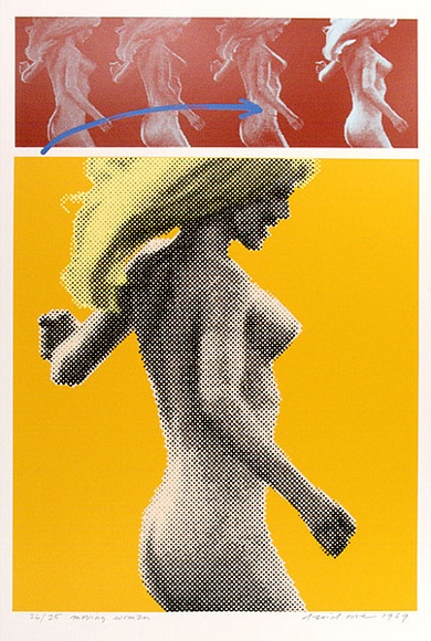 Artist: b'Rose, David.' | Title: b'Moving woman' | Date: 1969 | Technique: b'screenprint, printed in colour, from seven stencils' Artist: b'Rose, David.' | Title: b'Moving woman' | Date: 1969 | Technique: b'screenprint, printed in colour, from seven stencils'