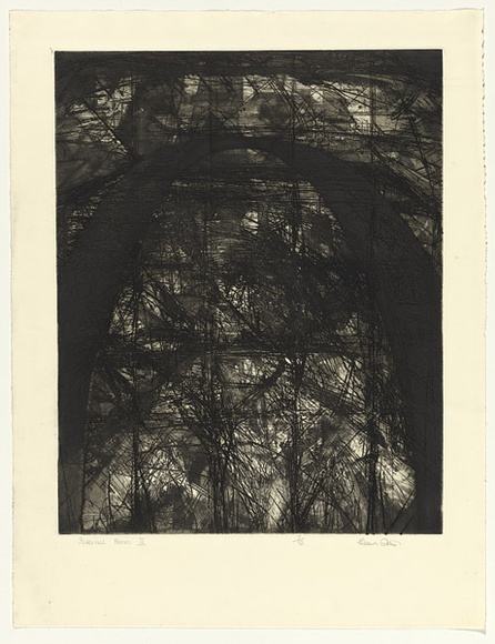 Artist: b'Hart, Eleanor.' | Title: b'Internal form II' | Date: c.1975 | Technique: b'etching and aquatint, printed in black ink, from one plate' | Copyright: b'Copyright of the Artist' Artist: b'Hart, Eleanor.' | Title: b'Internal form II' | Date: c.1975 | Technique: b'etching and aquatint, printed in black ink, from one plate' | Copyright: b'Copyright of the Artist'
